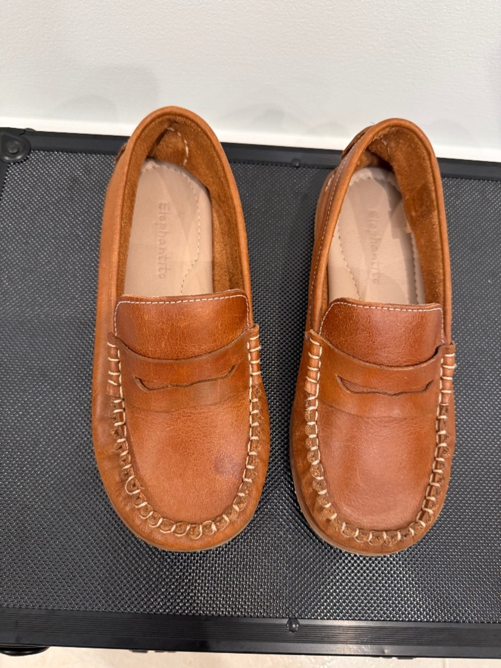 Elephantito Brown Leather Penny Loafers Boys Size 1